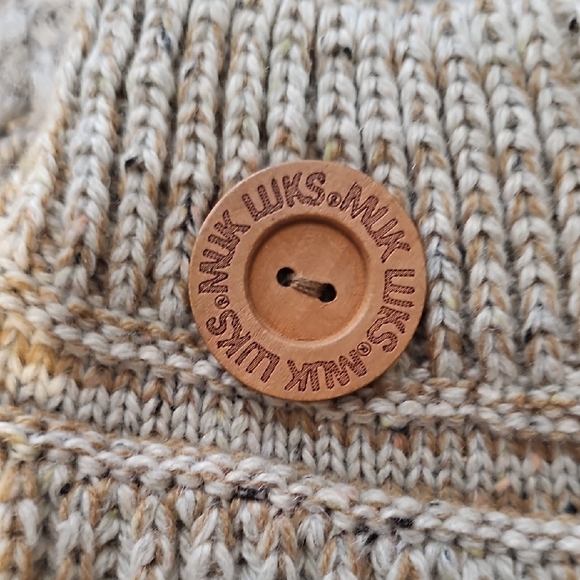 Muk Luks Cream and Brown Knit Button Boots, 8 - Picture 5 of 5